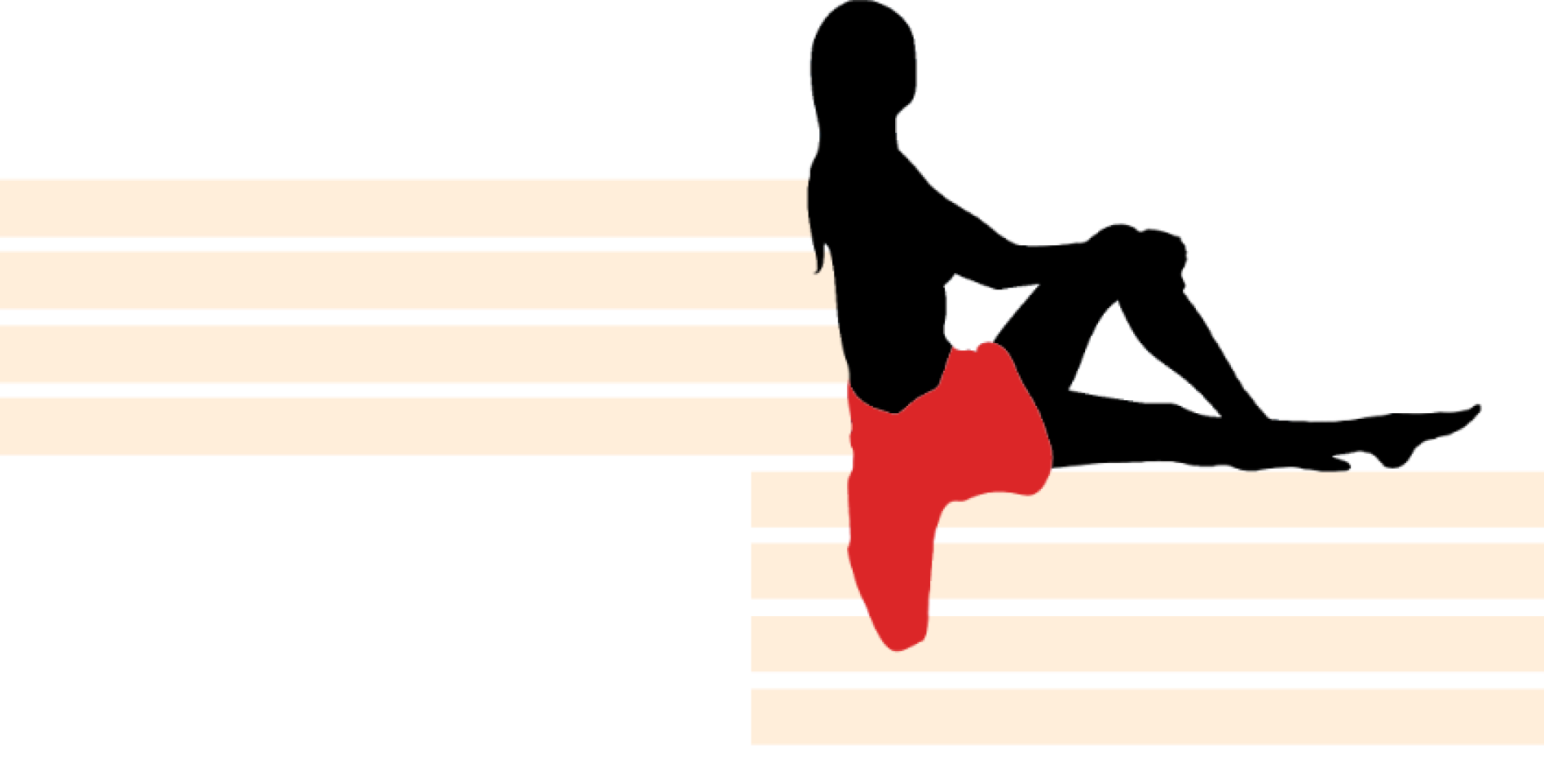 Siluet af en person, der sidder i sauna med håndklæde omkring sig